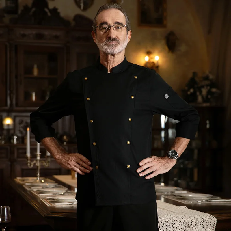 シェフ作業服長袖秋冬レストランキッチン洋食キッチンケータリング食堂ベーキングケーキパン Clothi