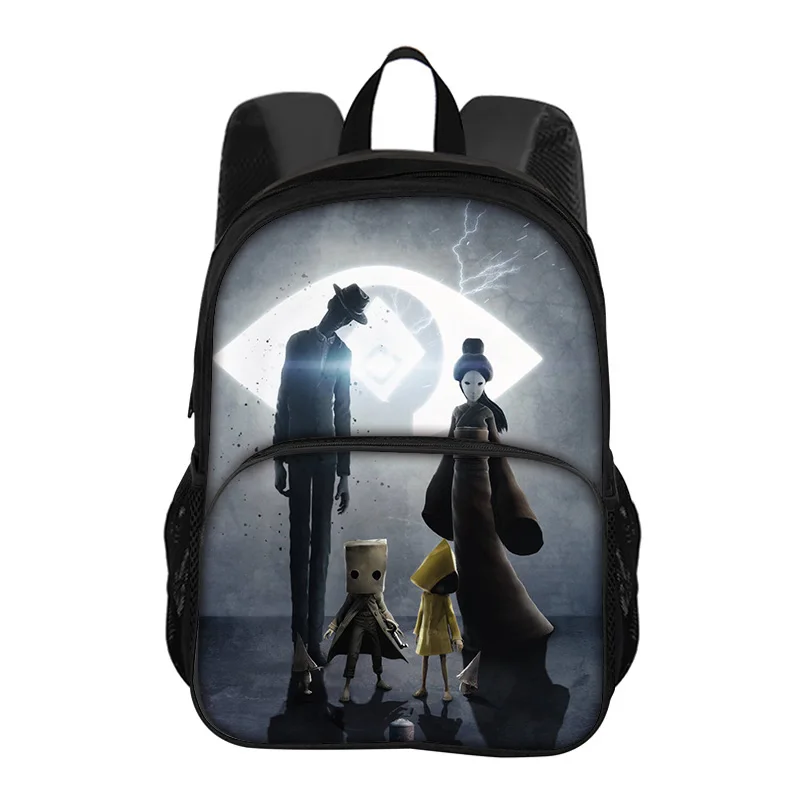 Little Nightmares Round Front Bag Backpack with Large Capacity Cartoon Print for Male and Female Students School New Style