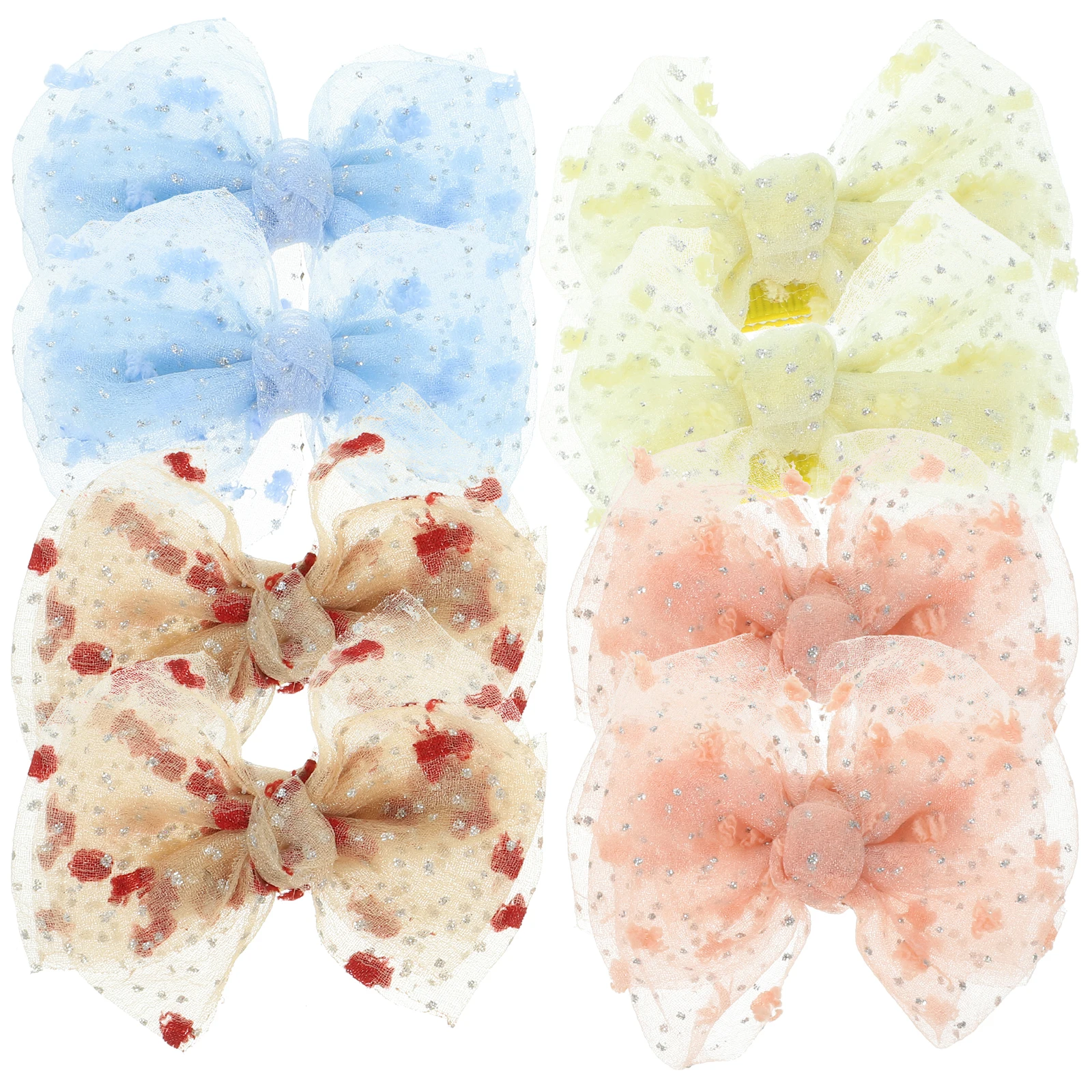 

8Pcs Toddler Hair Bow Clips Mesh Yarn Accessories for Girls Kids Hair Barrettes Smooth Surface Fashion Bows Girls Bow