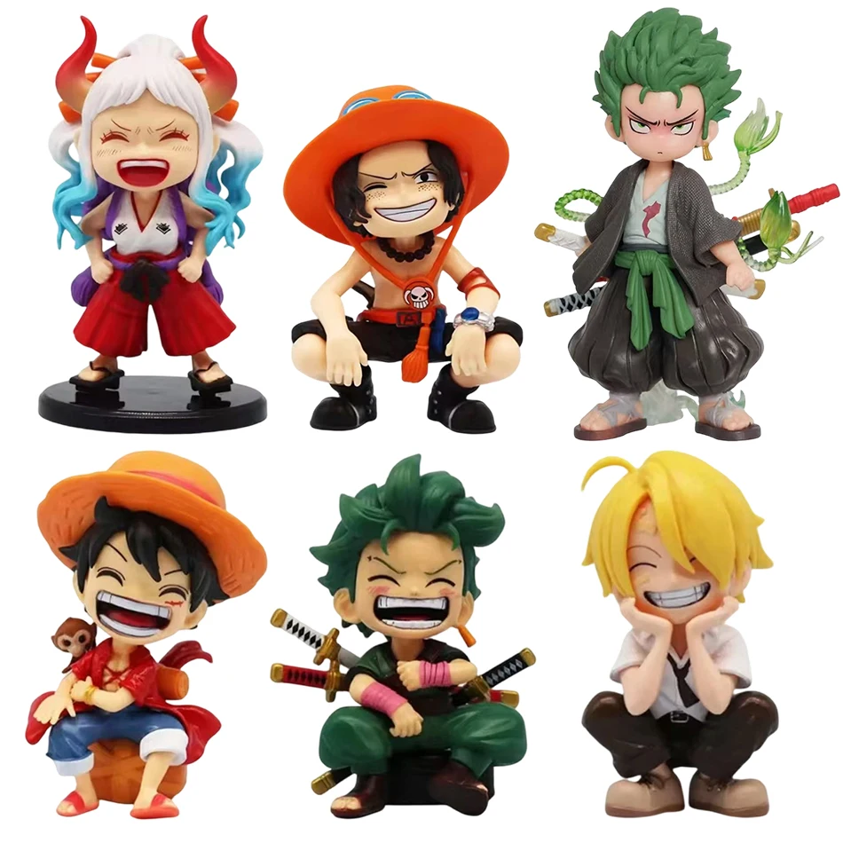 Neue One Piece Luffy Zoro Sanji Portgas D.Ace Yamato Q-Version Cartoon-Anime-Figur Weihnachts-Geburtstags-Sammelfiguren Heiß begehrt