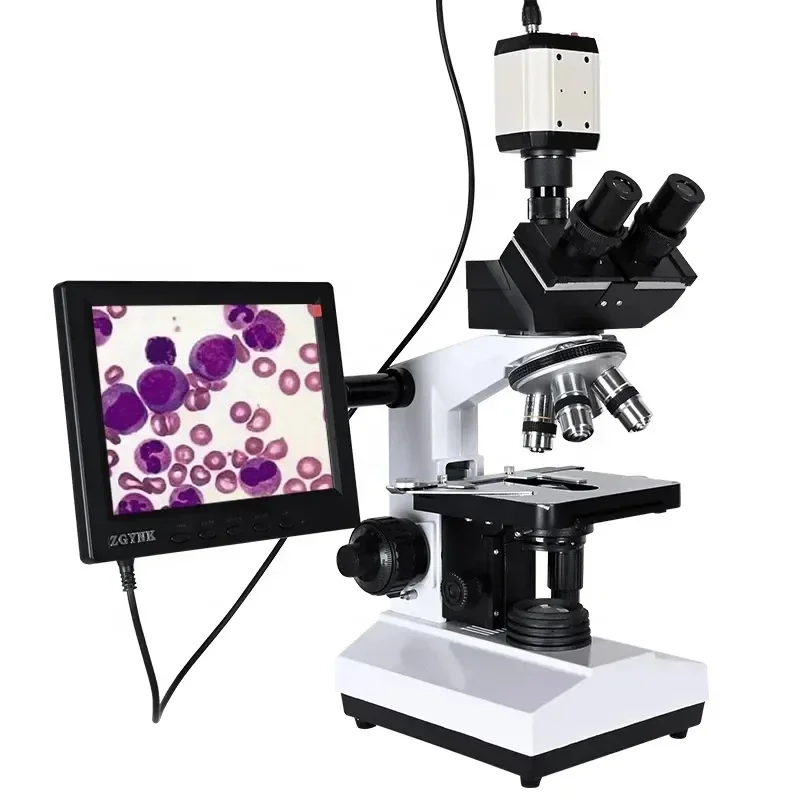 2500X binocular microscope Trinocular Lab Double-layer platform led Camera digital microscope with 8-inch lcd screen