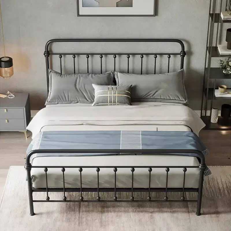 Classic Iron Bed Frames Minimalist Sturdy Mattress Base Modern Bedroom Bed Frame for Office Home Elegant Double Mattress Pallet