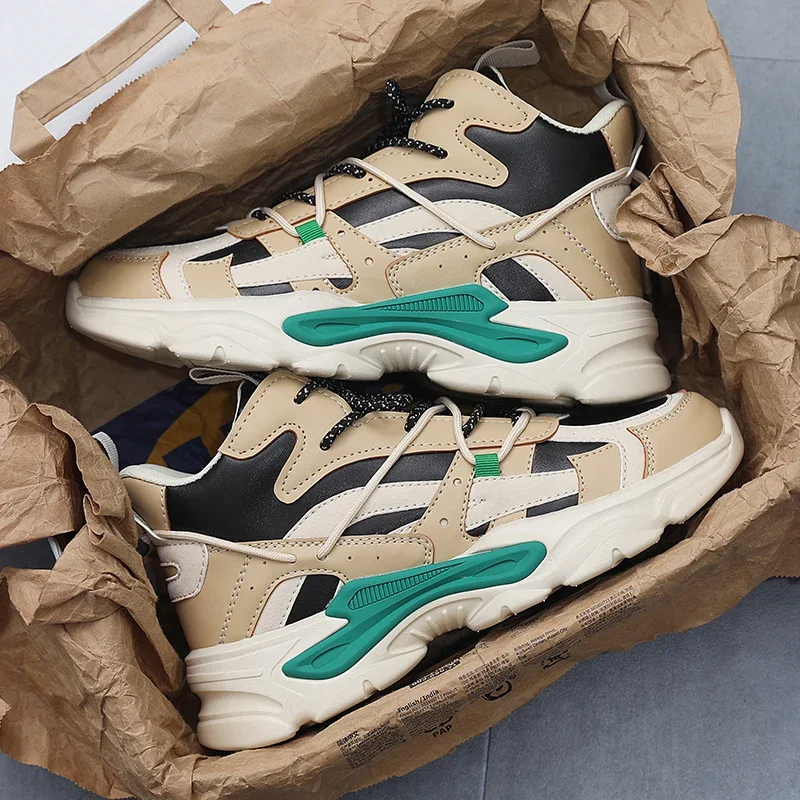 

2023 Autumn and Winter New Men's High Top Dad Shoes Fashion Trend Casual Sports Shoes Lightweight Thick Sole Running Shoes