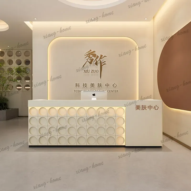 LS120 140 160 180 200 220 240 260 280 300cm Reception desk nail salon clothing store Customer center reception counter furniture