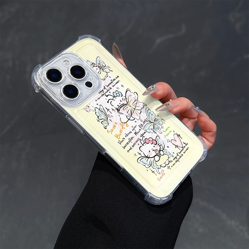 Custodia per telefono trasparente Hello Kitty per IPhone15 Pro Max IPhone 16/15/14/13/12/11/x/xs/xs Max Custodie per telefoni per ragazze Sanrio Kawaii Toys