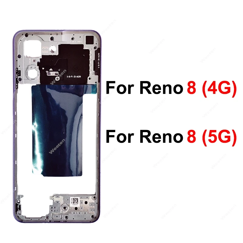 

Для OPPO Reno 8 4G 5G CPH2457 CPH2359 средняя рамка корпуса запасная крышка держателя