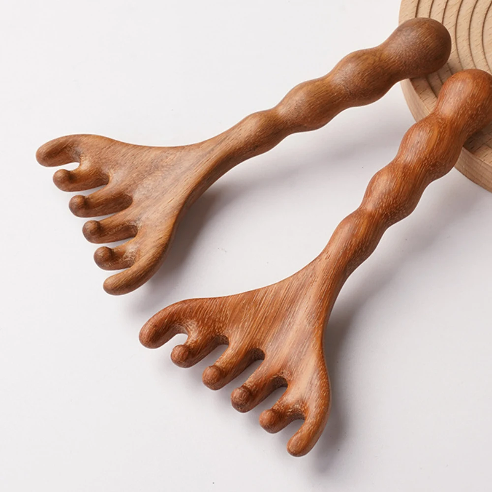 

Natural Wooden Body Meridian Massage Comb Anti-static Wide Tooth Gua Sha Tool Scratcher Spa Promote Blood Circulation