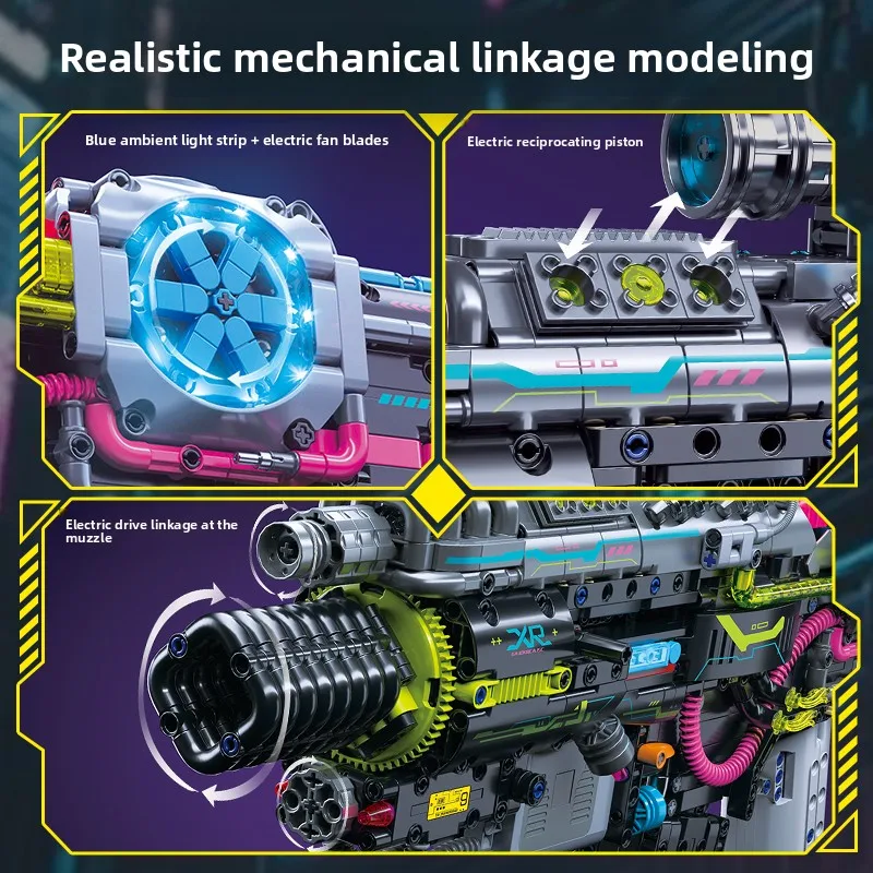 

2025 New Dynamic Mechanical Building Blocks Gun - Boys' Assembly Submachine & Space Blaster Toy Christmas gift New Year Gift