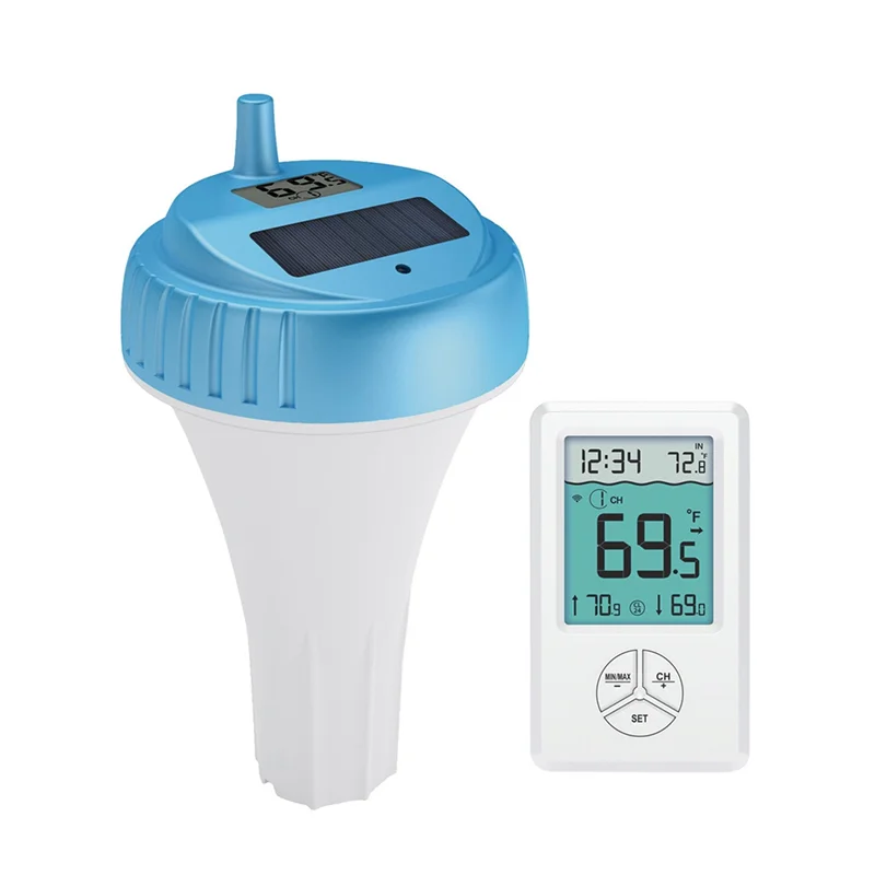 

ABKU-дистанционный монитор, беспроводной термометр на солнечной энергии, IPX8, водонепроницаемый плавающий датчик для бассейнов, прудов, солнечного датчика температуры бассейна