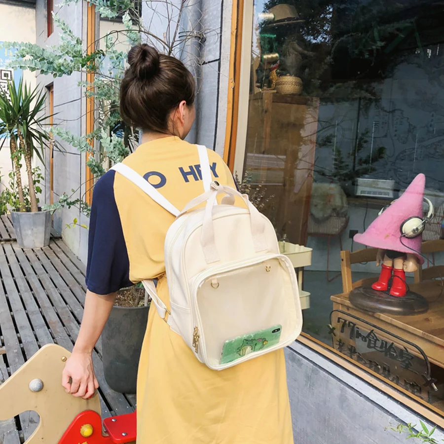 Japanese Kawaii Itabag Women New 2025 Transparent Backpack Women Large Capacity Ita Backpack School Bags For College Student JK
