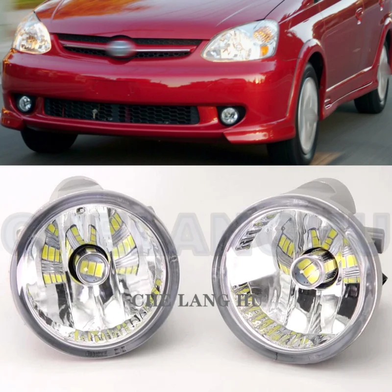 

Pair Left And Right Front Bumper Fog Light Lamp With LED Bulbs For Toyota Echo 2003 2004 2005