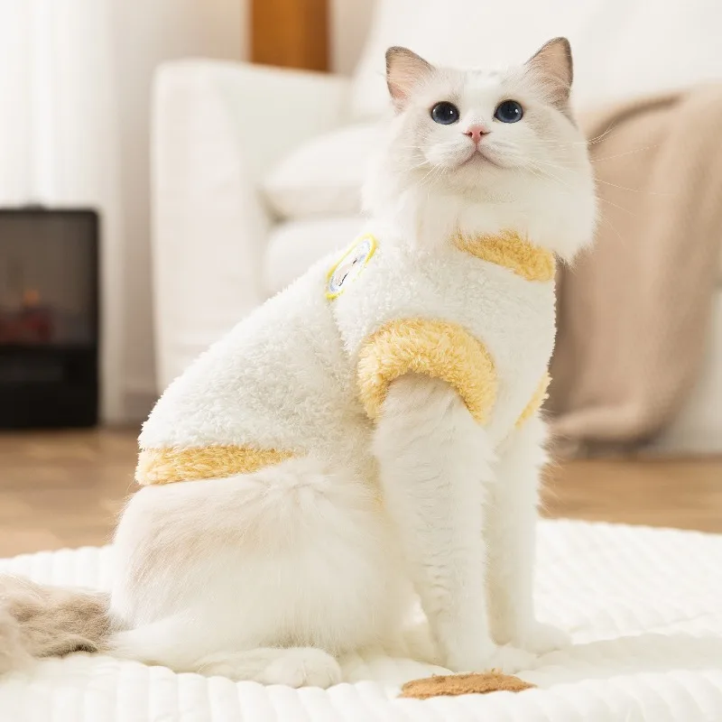 

Winter Cat Dog Fleece Vest Two Leg Sherpa Warm Thick Cozy Outdoor Apparel For Small Dogs Cats Puppy Kitten Stretch Fit Easy Wear