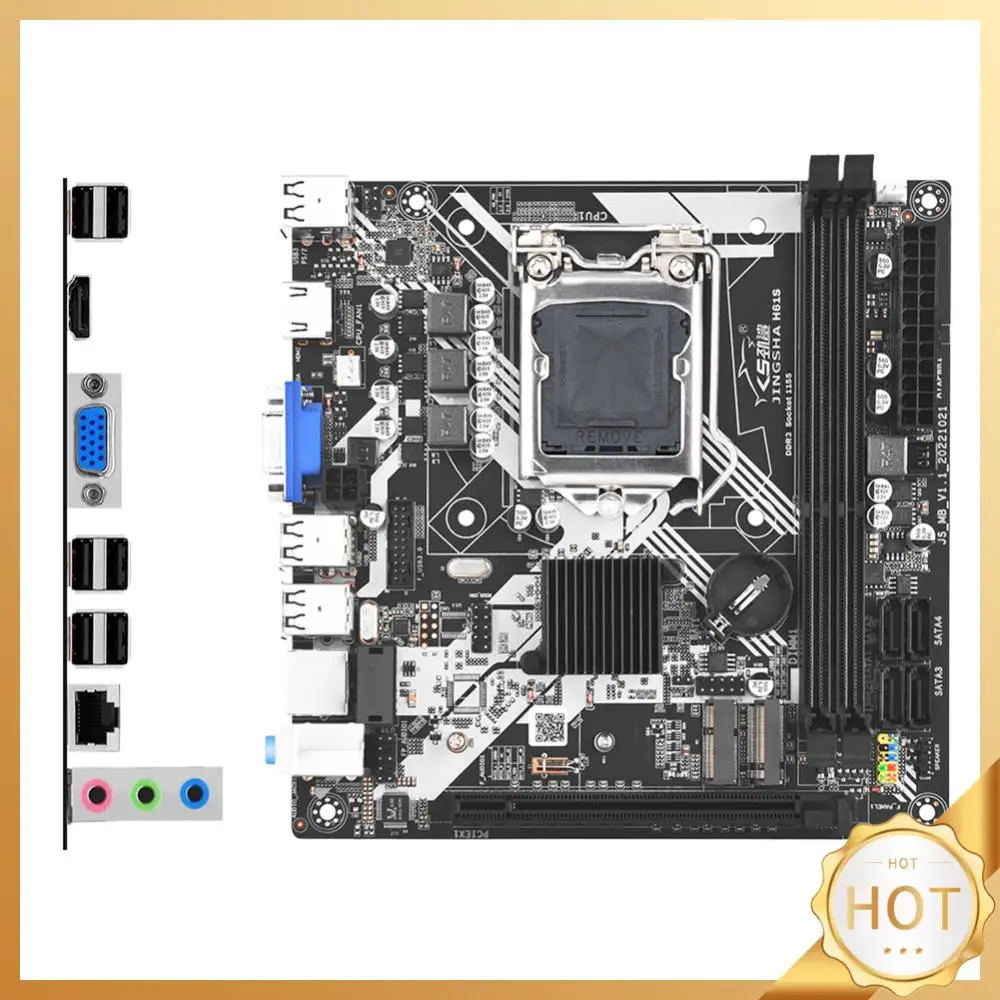 

H61S Mini-ITX Motherboard 2*DDR3 16GB LGA 1155 Computer Motherboard 1*PCI-E 3.0 X 16 PC Mainboard Support M.2 NVMe M.2 WIFI+BT