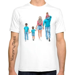 T-shirt dla taty i mamy 2021 matka ojciec rodzina miłość drukuj biały Tshirt Harajuku Mama tata topy tshirt rodzina pasujące ubrania