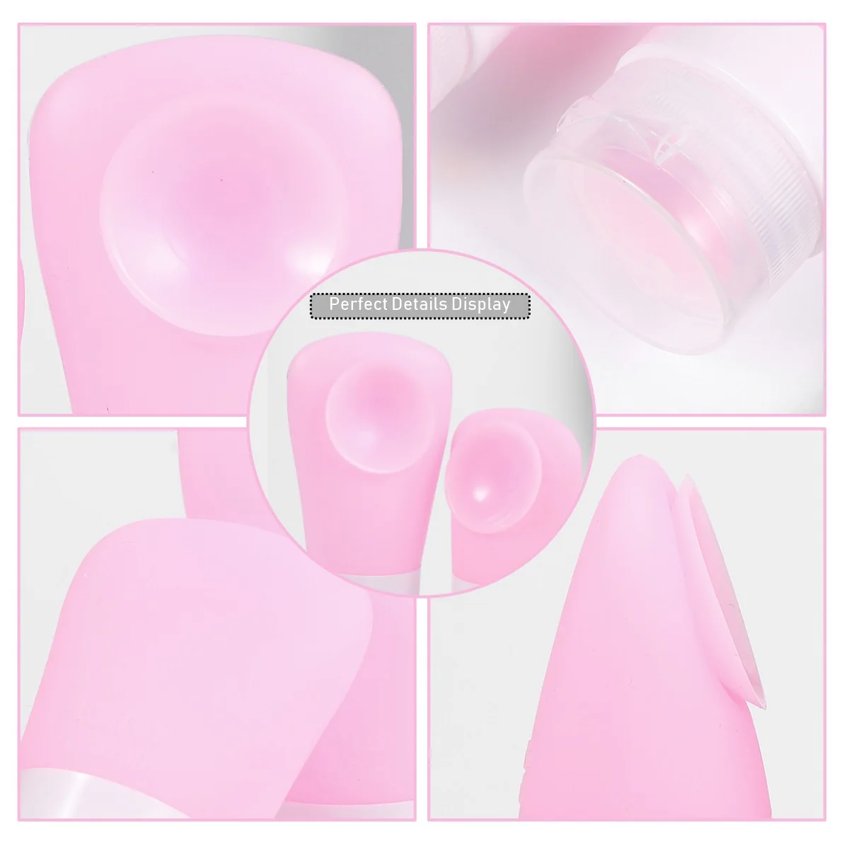 Bouteilles d'emballage sous-emballage 38Ml 60Ml, conteneurs rechargeables portables pour voyage, shampoing, Lotion, démaquillant, rose vide, 2 pièces