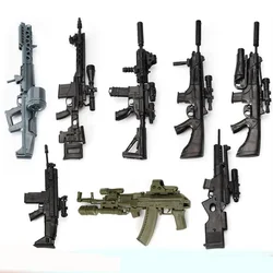 8pcs/set 1:6 Gun Model Second Generation Assembling Firearms MG62 Machine Gun AK74 Rifle HK416 Submachine Classic Assemble Toy