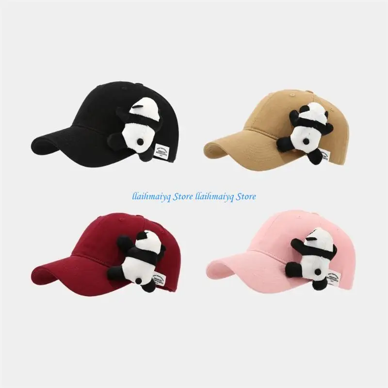 

573B Stuffed Animal Adjustable Baseball Hat Panda Wide Brimmed Hat for Photo