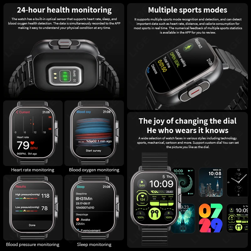 Reloj inteligente NFC TWS 2 en 1, auriculares Bluetooth, llamadas, frecuencia cardíaca, presión arterial, monitoreo de salud, auriculares, reproducción de música, reloj inteligente