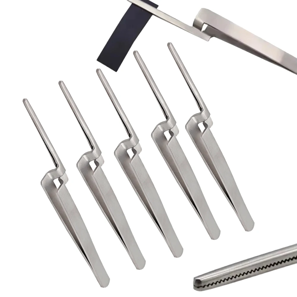 

5PCS Curved Dental Occlusal Paper Tweezers Bite Articulating Paper Forceps Orthodontic Teeth Care Tool for Dentist and Home Use