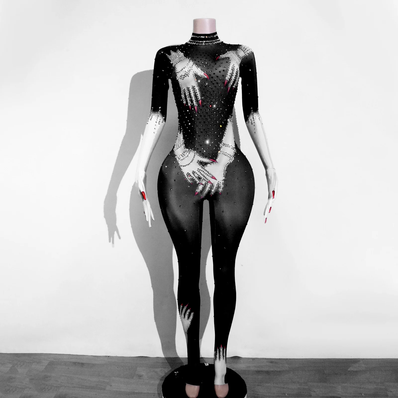 

Highend Printed Tight Sexy Slimming Jumpsuit Nightclub SingerParty And Dancer Performance Costume Pole Dance Costume Roleplaying