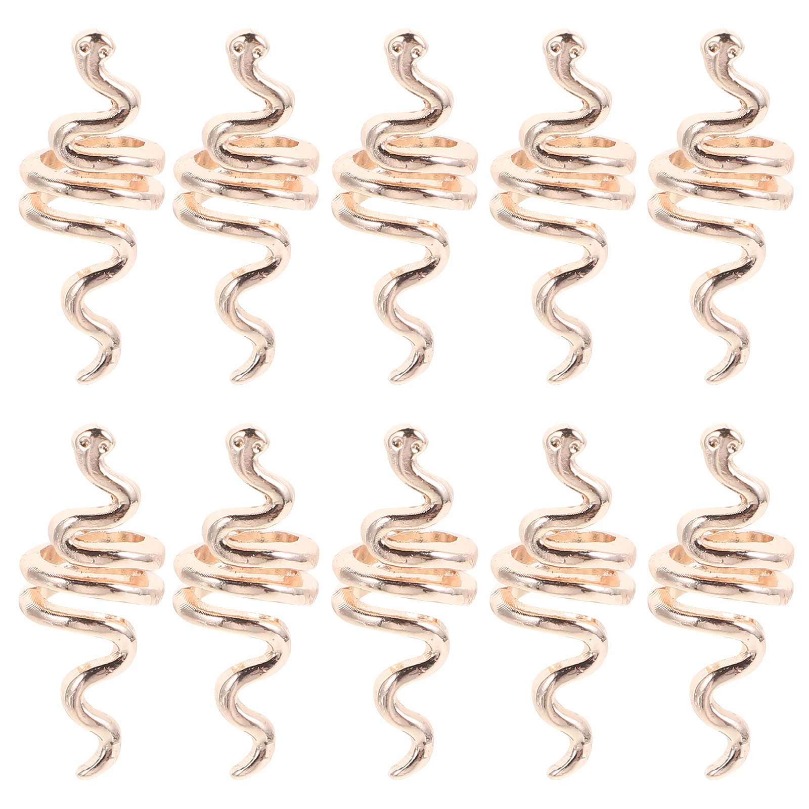 

10 Pcs Spiral Hairpins Black Alloy Vintage Clips Dreadlock Beads Braid Accessories Snake Shape Hair Jewelry
