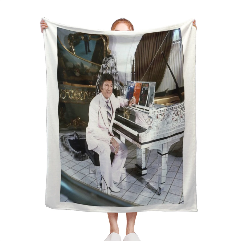 

LIBERACE with piano Comfortable Blanket Fluffy Soft Bedroom Decor Sofa Blankets Comforter Home and Decoration