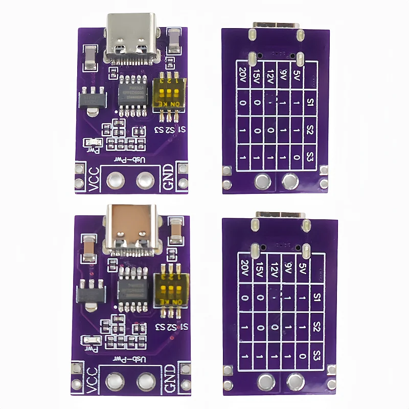 PD/QC/AFC Fast Charge Decoy Trigger Support 5V 9V 12V 15V 20V Fixed Voltage Output Type-C USB For Phone Fast Quick Charger