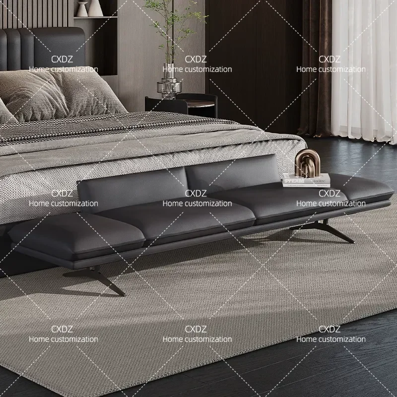 Italian style bedside stool light luxury high PC and console game bedroom bedside cloakroom clothes changing shoe stool sofa