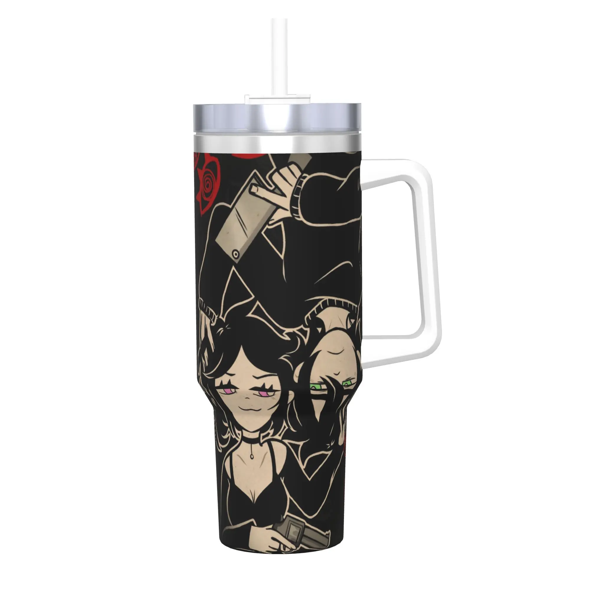 

40oz The Coffin of Andy and Leyley Vacuum Insulated Tumbler Funny Game with Straw Lid Mugs Cold Hot Drink Cup Outdoor Fashion