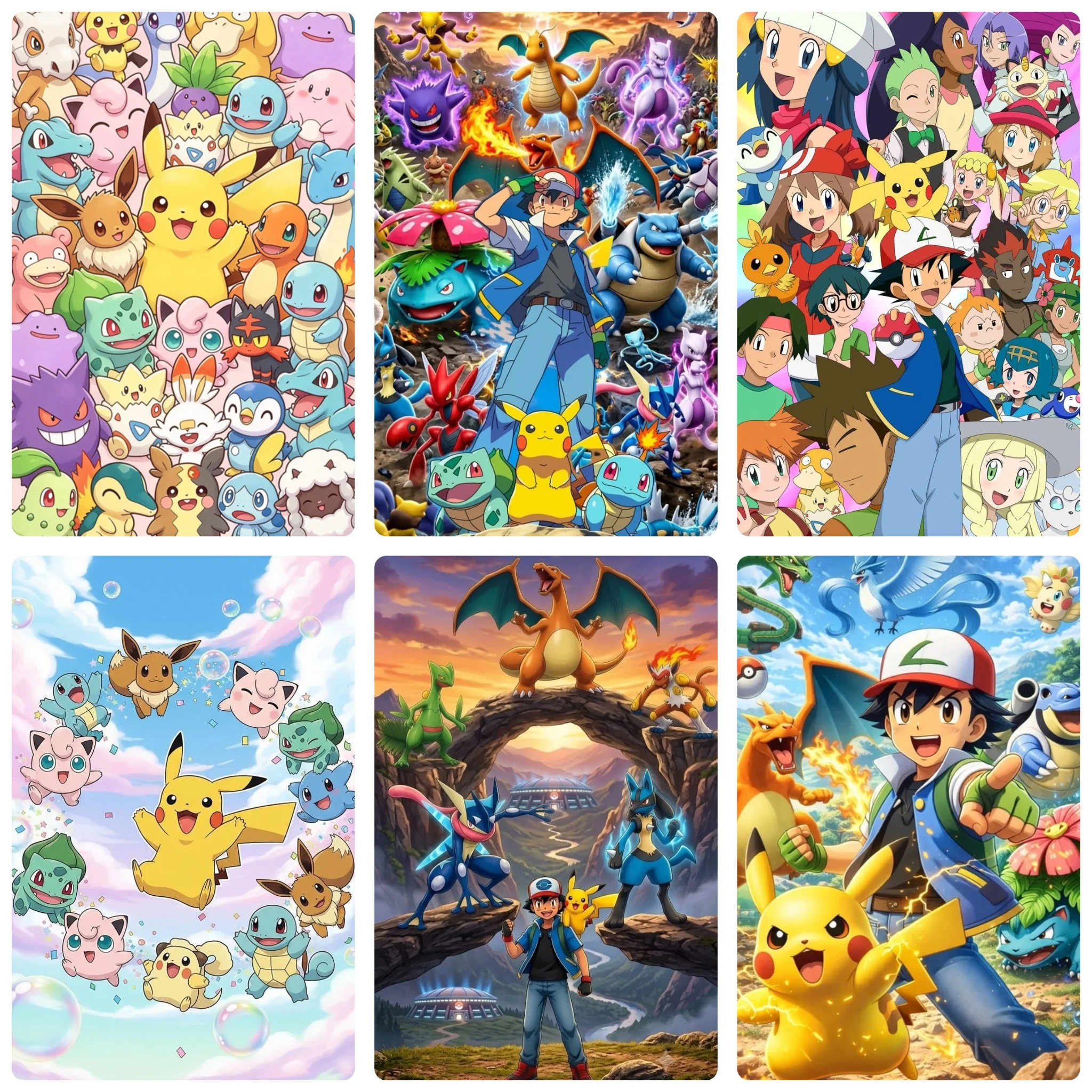 Pokemon Jigsaw Puzzle, Pikachu And Multiple Pocket Monsters Anime Artwork For Home Wall Decoration & Gift