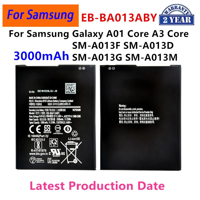 

Brand New EB-BA013ABY 3000mAh Battery For Samsung Galaxy A01 Core A3 Core SM-A013F SM-A013D SM-A013G SM-A013M