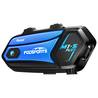Fodsports M1-S Plus Helmet Intercom Motorcycle Bluetooth Headset 8 Rider 2000M BT Interphone,Music Sharing,FM Radio