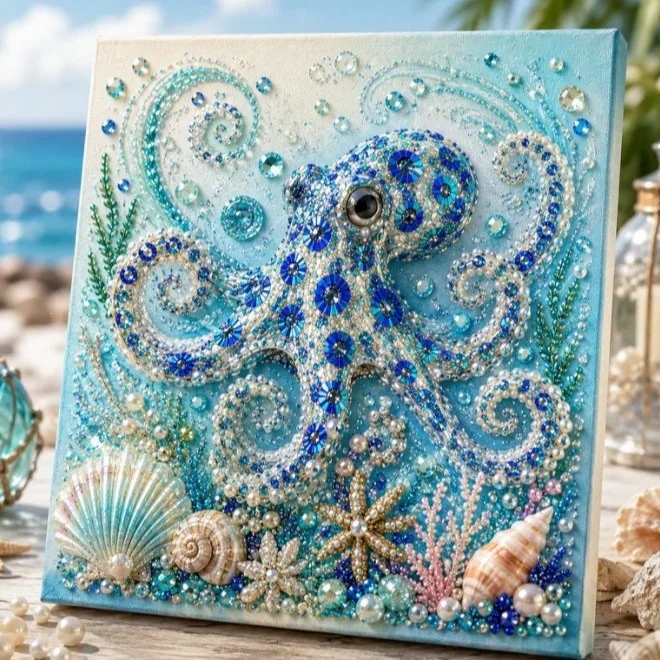 DIY Beads Painting gift set,Ghost Pearl Art DIY Kit,Ocean Pearl DIY Set,Home Decor Decoration Crafts