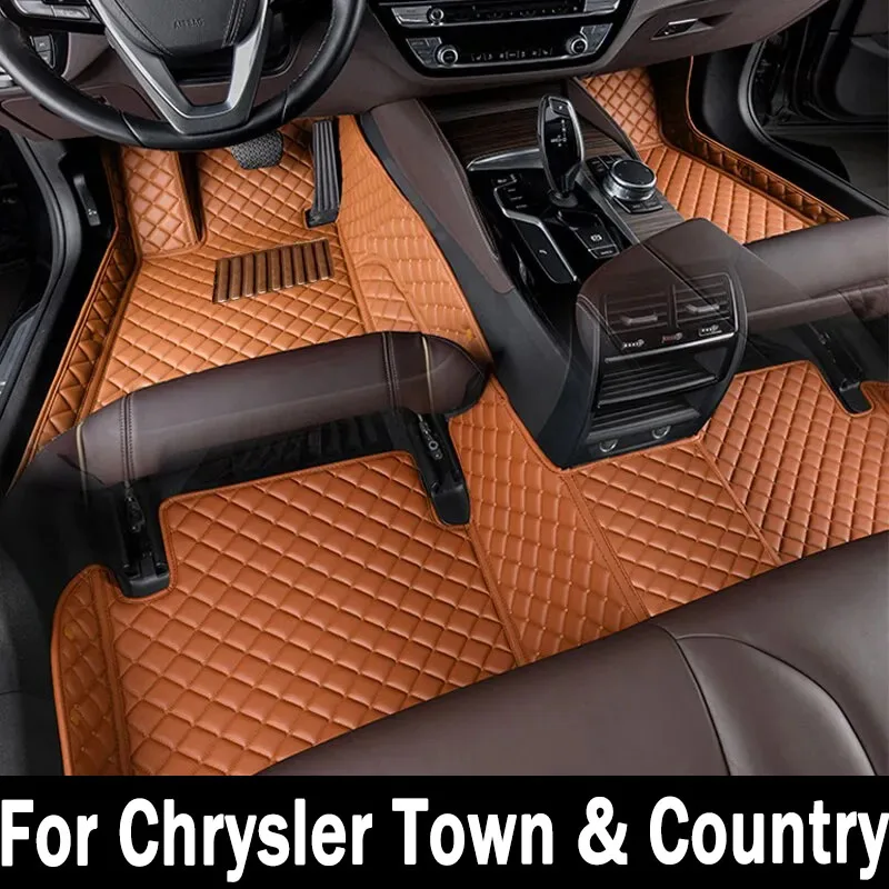 Car Floor Mat For Chrysler Town & Country 7 Seat 2013~2016 Waterproof Protection Pad Carro Rear Trunk Floor Mat Car Accessories