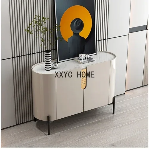 이탈리아 스타일의 가벼운 럭셔리 입구 캐비닛 거실 스톤 플레이트 사이드 보드 캐비닛 홈 벽 로커 크리 에이 티브 캐비닛