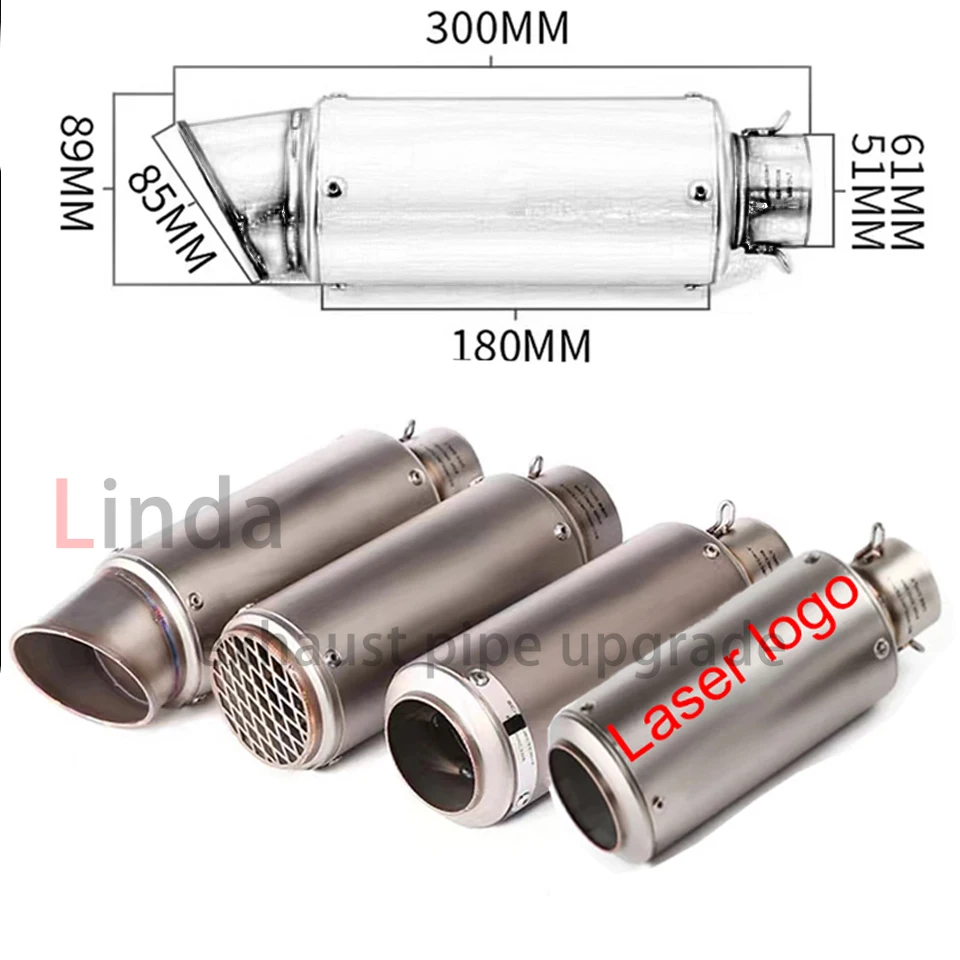 Silenciador de escape Universal para motocicleta, sistema de escape de 51mm y 60mm con DB Killer para YAMAHA mto7 r1 r3 z900