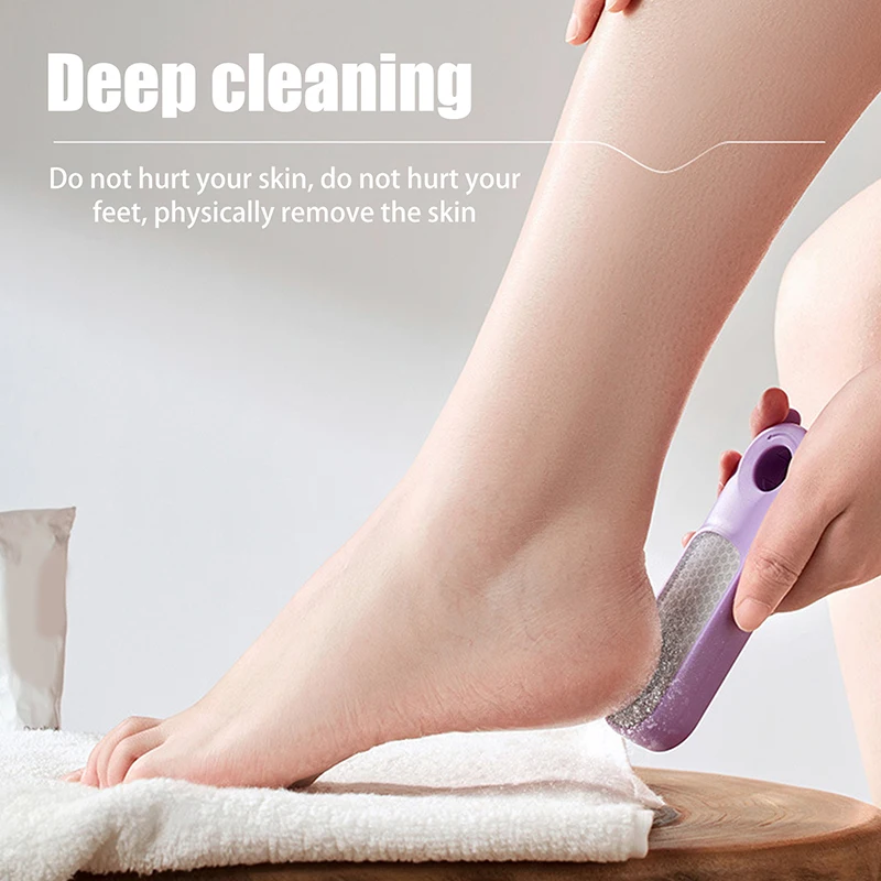 

2 в 1, нано-стеклянная шлифовальная машина для ног с чистящей щеткой, удаление омертвевшей кожи, мозолей, напильник для пяток, скребковая подошва, педикюр для кожи