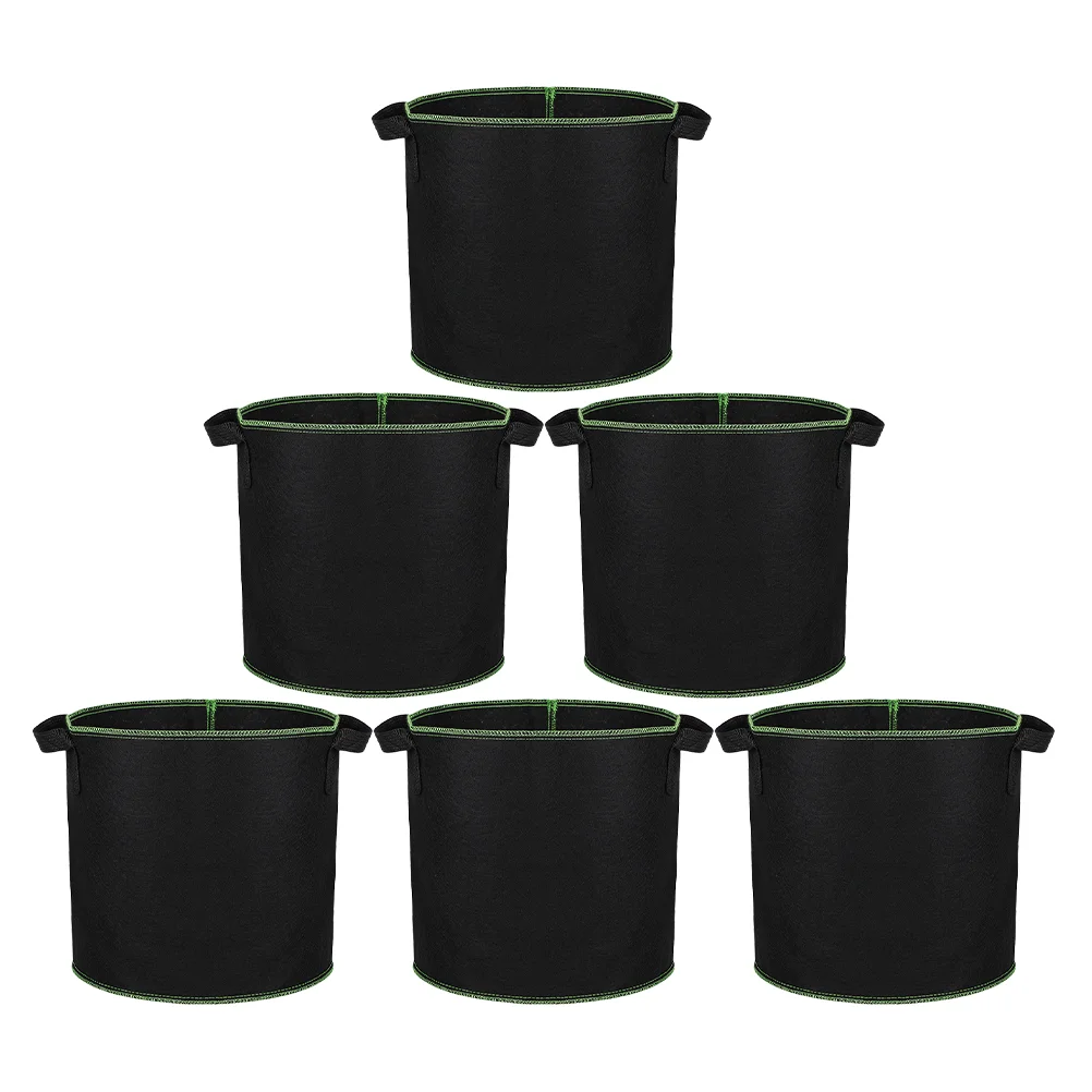 

6 Pcs Non-woven Planting Bucket Potato Sack Bags Garden Grow Vegetable Flower Nursery Fabric Planters Cloth Barrel