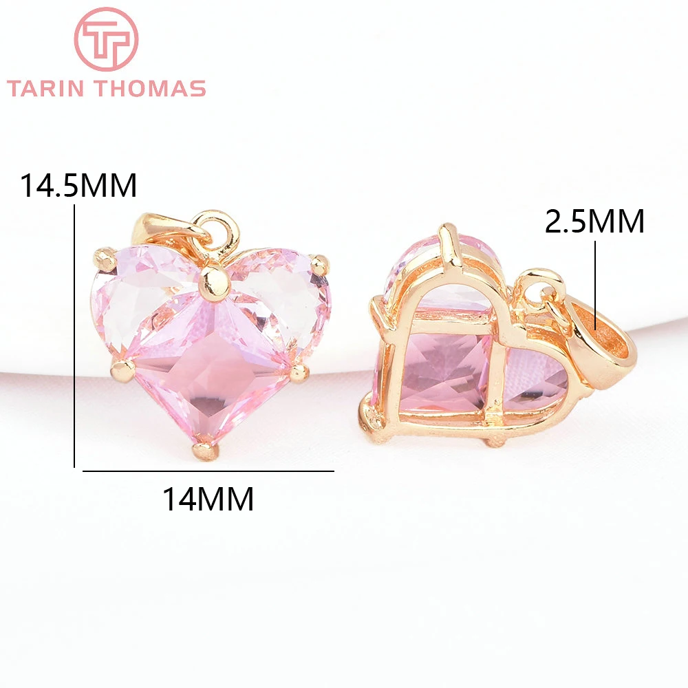 

350PCS 18K Gold Color Brass Heart Charms Pendants High Quality Diy Jewelry Accessories