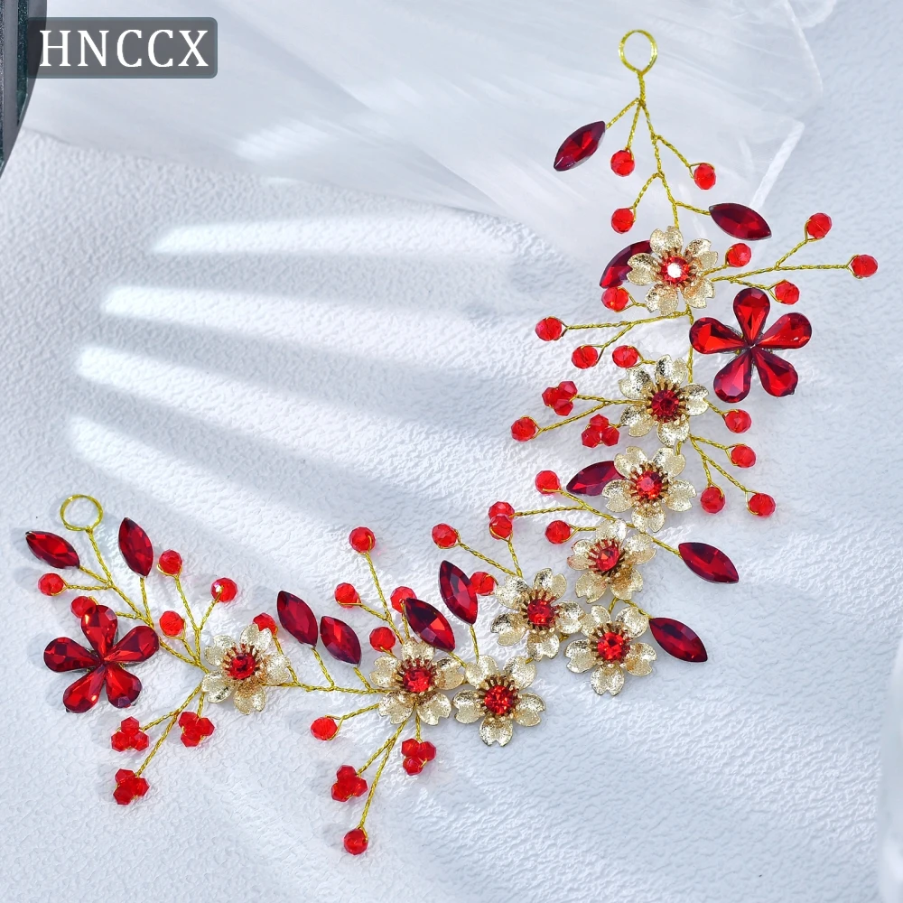 

HNCCX Alloy Flower Headwear Elegant Rhinestone Bride Bridesmaid Headband Wedding Headpiece Handmade Party Hair Jewelry CP903