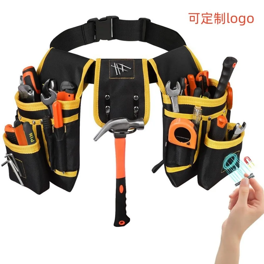 

【New style】- hit thickened canvas multifunctional tool storage tool bag electrician waist pocket with three magnets