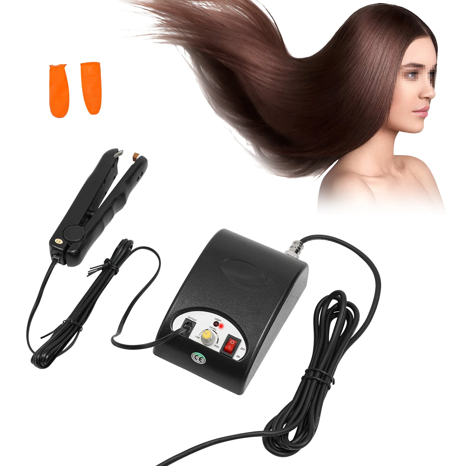 Ultraschall-Kalt- und Heißverbindungsgerät für Haarverlängerungen, Schmelzwerkzeug-Set mit Handschuh für Salons und Schönheitssalons, 25W