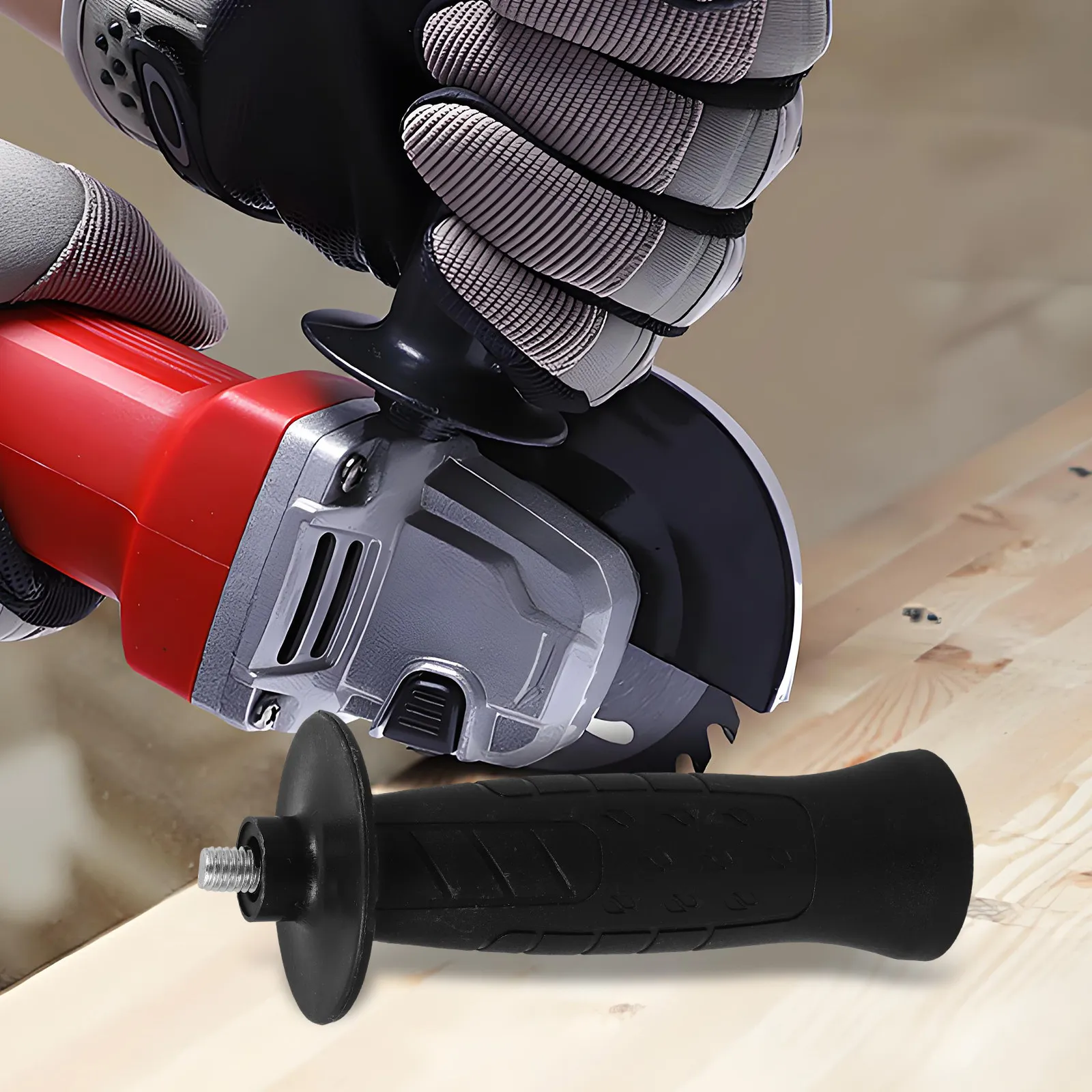 2Pcs Black Hard Plastic Angle Grinder Handle Replacement Non-Slip Auxiliary Grip for Grinder Side Mount Polishing Machine