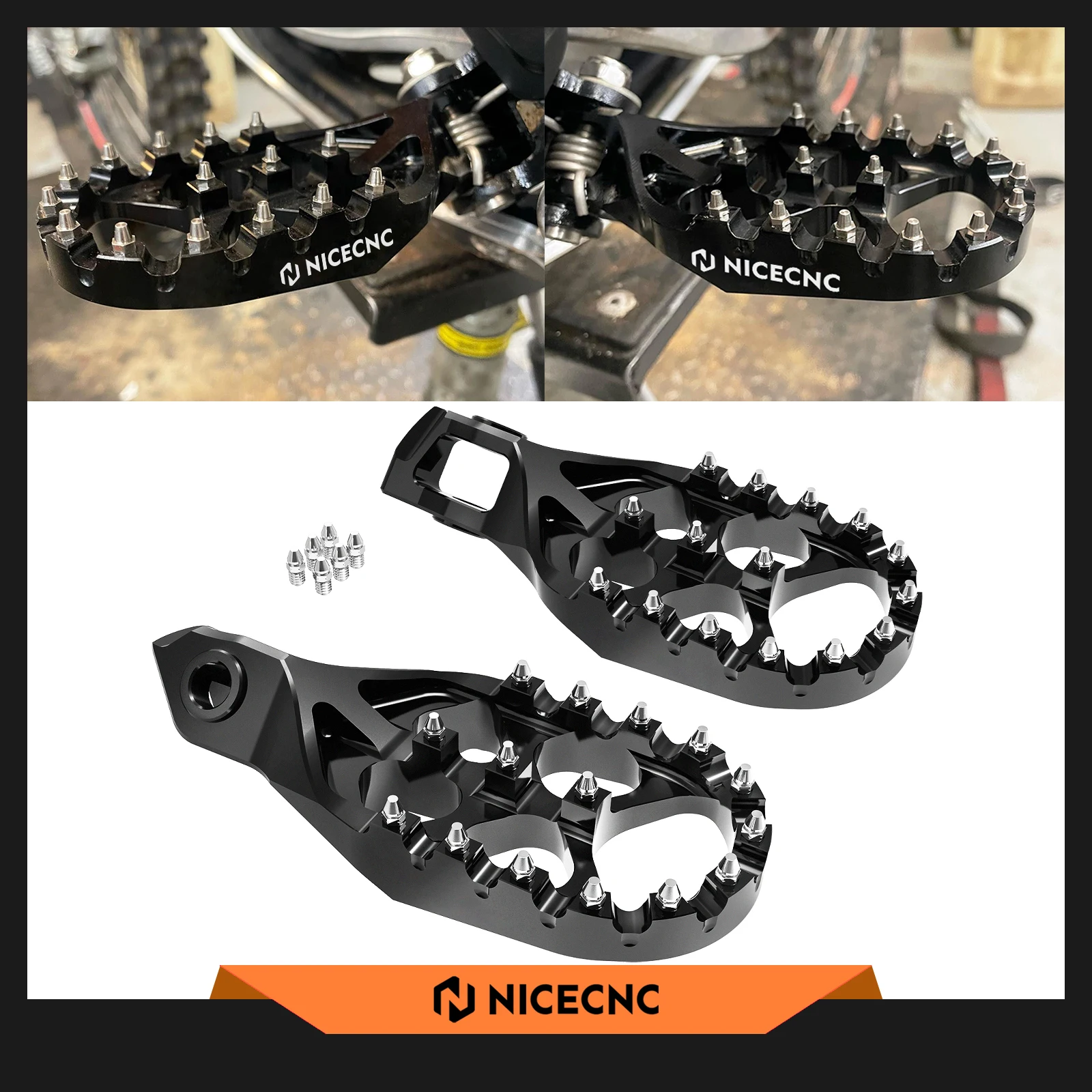 For 2025 2024 KTM EXC 300 EXC-F 500 SXF 450 XC-W 250 Forged Foot Pegs Footrest Pedals For Husqvarna TE 300 FE 450 GasGas EC 300