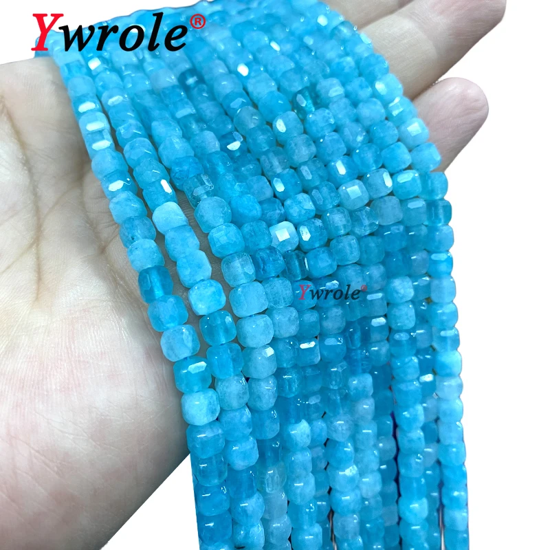 5x5MM Square Light Blue Chalcedony Amazonite Natural Stone Loose Square Spacer Beads for Jewelry Making Diy Bracelet Accessories