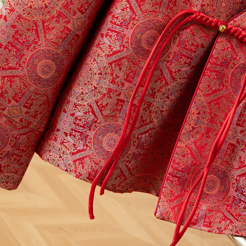 Damesmode Herfstkleding Pioen Gedrukt Natuurlijke Moerbei Zijde Lied Brokaat Diagonale V-hals Nieuwe Chinese Stijl Jas