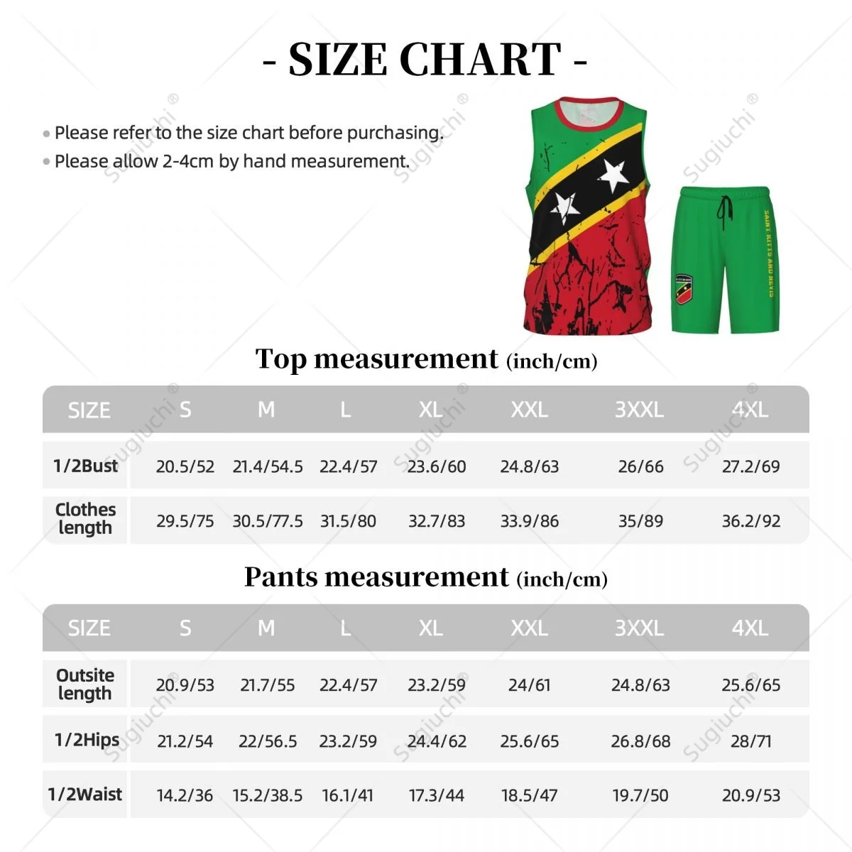 Team-Up Saint Kitts En Nevis Vlag Graan Heren Basketbal Jersey Set Shirt & Broek Mouwloze Aangepaste Naam Nunber Exclusief