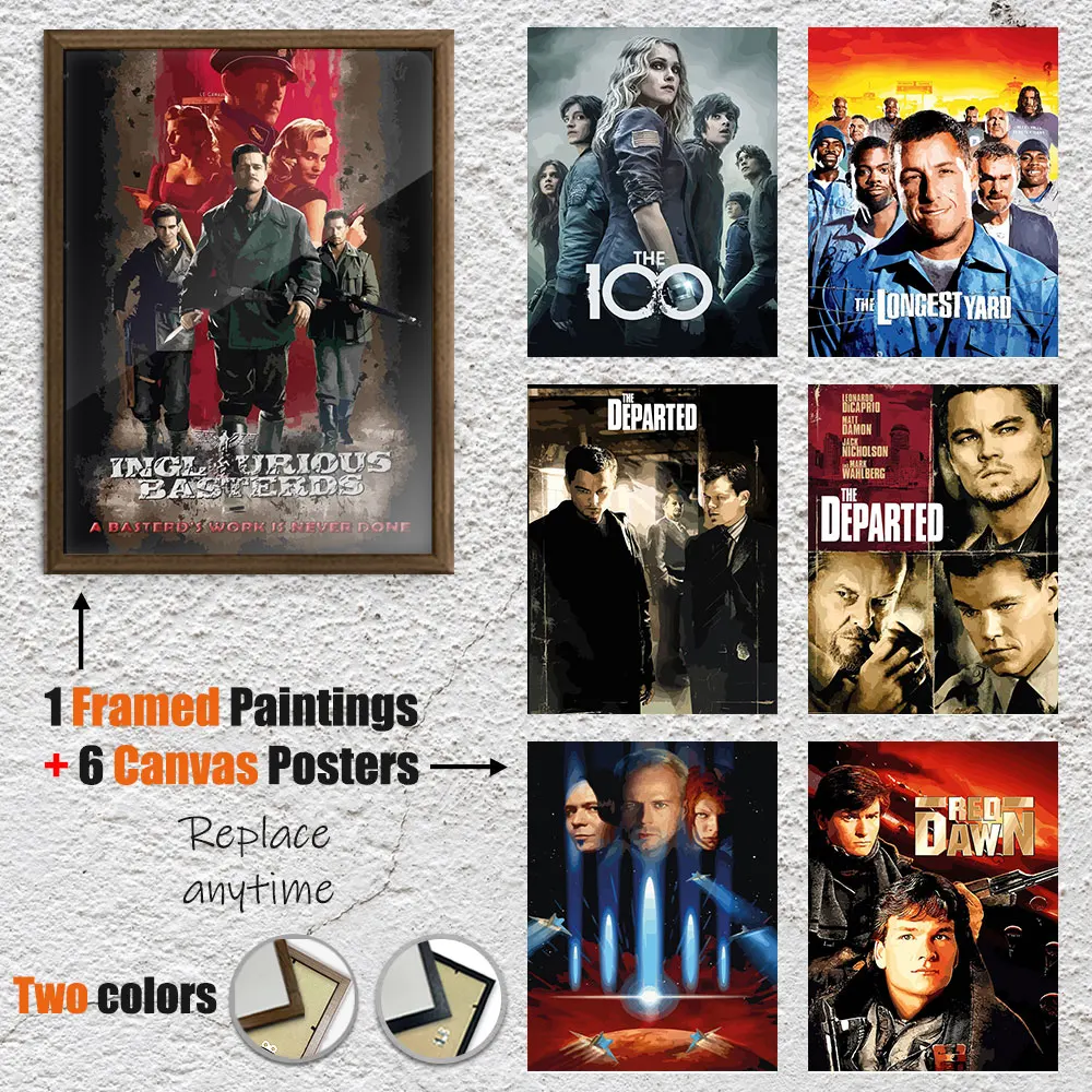

Polished Plexiglass Framed Painting, Buy 1 Get 6 Free, 8*12, 12*16in Canvas Movie Poster, Fashion Wall Art for Home Room Decor