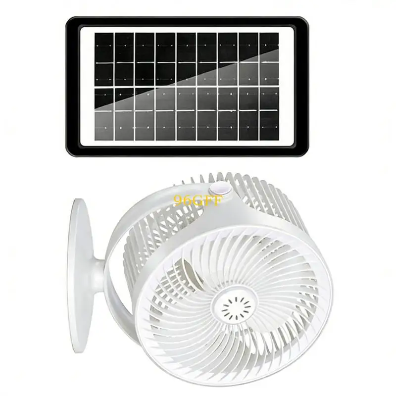 96GF Strong Solar USB Fan Featuring 3000mAh Battery Suitable For Backyard And Tent