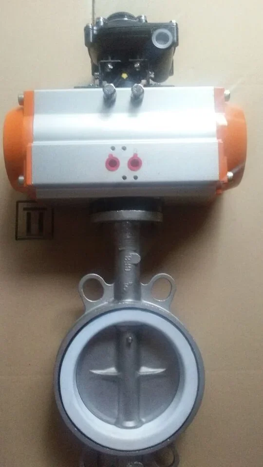 Stainless steel pneumatic one-way clip-on wear-resistant butterfly valve with triplet D671X-10